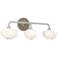 Ume 22"W 3-Light Gold Accented Curved Arm  Bath Sconce w/ Frosted Shad