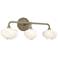 Ume 22"W 3-Light Gold Accented Curved Arm Gold Bath Sconce w/ Frosted 