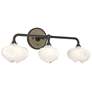 Ume 22"W 3-Light Gold Accented Oil Rubbed Bronze Sconce w/ Frosted Sha