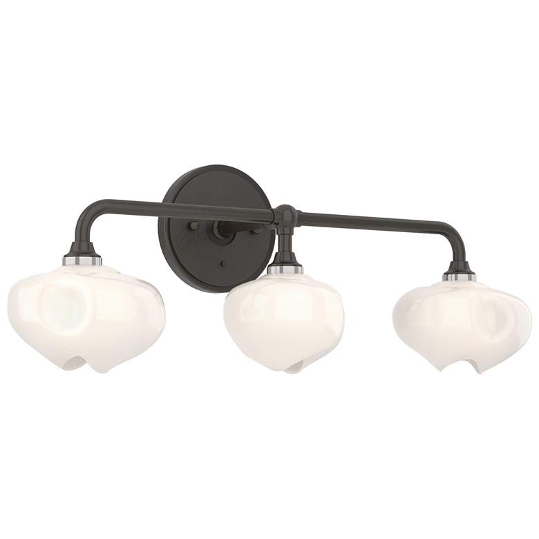 Image 1 Ume 22"W 3-Light Oil Rubbed Bronze Bath Sconce w/ Frosted Shade