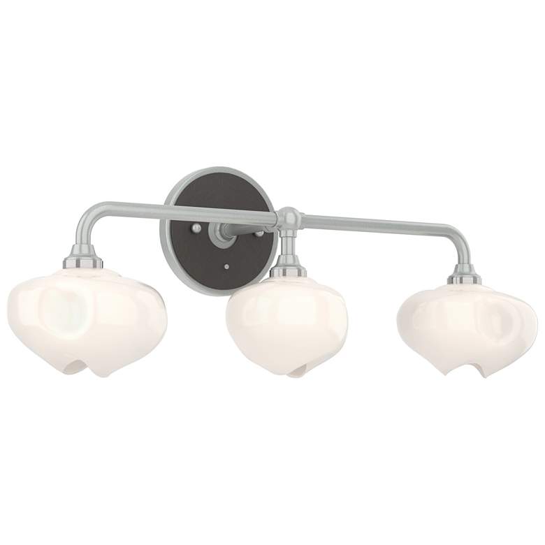 Image 1 Ume 22"W 3-Light Oiled Bronze Accented Curved Arm Sconce w/ Frosted Sh