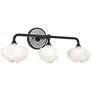 Ume 22"W 3-Light Sterling Accented Black Bath Sconce w/ Frosted Shade