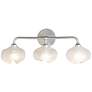 Ume 3-Light Curved Arm Bath Sconce - Sterling Finish - Frosted Glass