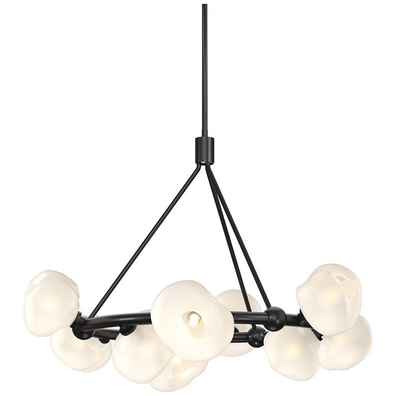 Image 1 Ume 32" Wide 9-Light Ink Ring Pendant With Frosted Glass Shade