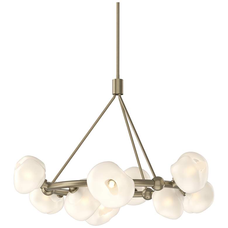 Image 1 Ume 32" Wide 9-Light Soft Gold Ring Pendant With Frosted Glass Shade