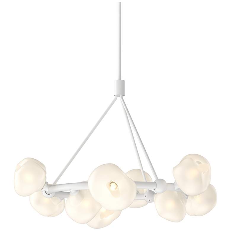 Image 1 Ume 32 inch Wide 9-Light White Ring Pendant With Frosted Glass Shade