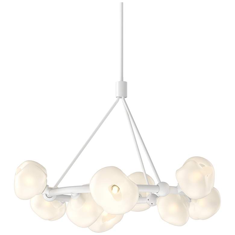 Image 1 Ume 32" Wide 9-Light White Ring Pendant With Frosted Glass Shade