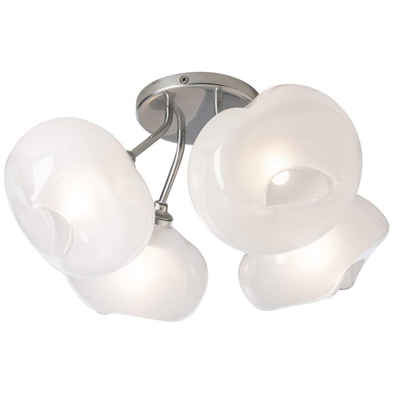 Image 1 Ume 4-Light Semi-Flush - Sterling Finish - Frosted Glass