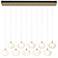 Ume 44.7"W 10-Light Rectangular Brass Standard Pendant w/ Frosted Shad