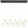 Ume 44.7"W 10-Light Rectangular Bronze Standard Pendant w/ Frosted Sha