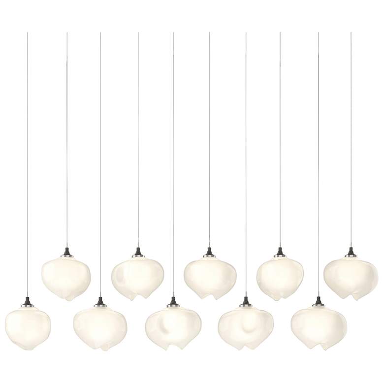 Image 1 Ume 44.7"W 10-Light Rectangular Dark Smoke Long Pendant w/ Frosted Sha