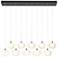 Ume 44.7"W 10-Light Rectangular Iron Standard Pendant w/ Frosted Shade