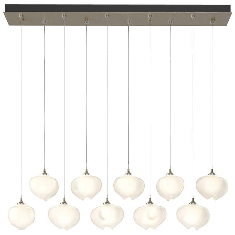 Image 1 Ume 44.7"W 10-Light Rectangular Soft Gold Standard Pendant w/ Frosted