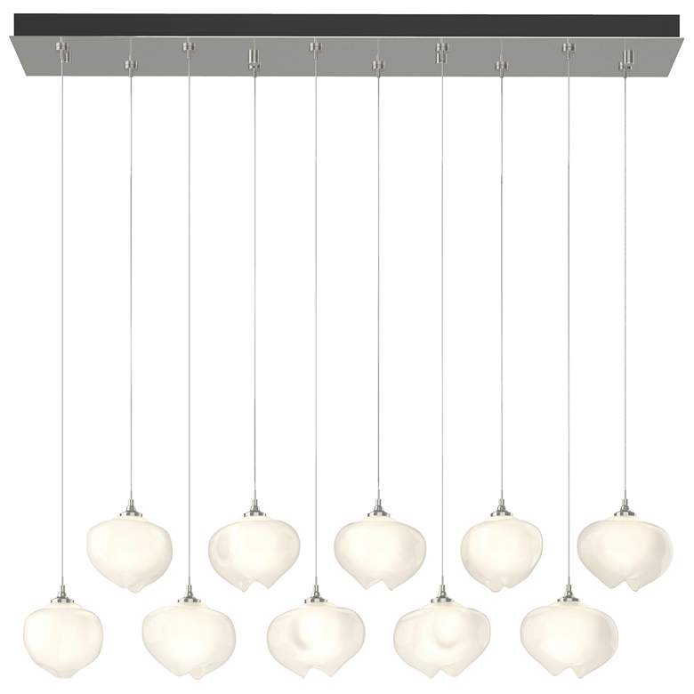 Image 1 Ume 44.7"W 10-Light Rectangular Sterling Standard Pendant w/ Frosted S