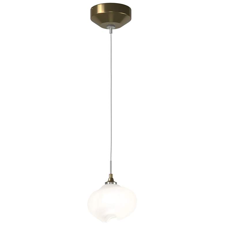 Image 1 Ume 5.7 inchW Modern Brass Standard Mini-Pendant w/ Frosted Glass Shade
