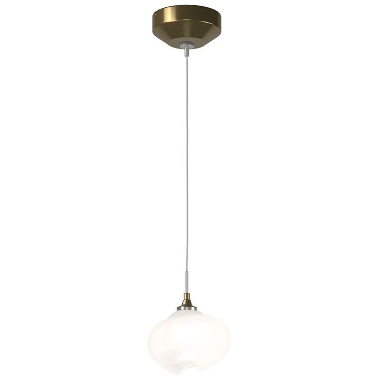 Image 1 Ume 5.7"W Modern Brass Standard Mini-Pendant w/ Frosted Glass Shade