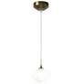 Ume 5.7"W Modern Brass Standard Mini-Pendant w/ Frosted Glass Shade