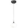 Ume 5.7"W Natural Iron Standard Mini-Pendant w/ Frosted Glass Shade