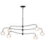 Ume 58.6" Wide 6.Light Large Black Pendant With Frosted Glass Shade