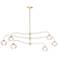 Ume 58.6" Wide 6.Light Large Modern Brass Pendant With Frosted Glass S