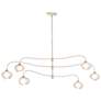 Ume 58.6" Wide 6.Light Large Soft Gold Pendant With Frosted Glass Shad