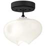 Ume 6.3" Wide Black Accented Black Semi-Flush With Frosted Glass