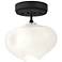Ume 6.3" Wide Black Accented Black Semi-Flush With Frosted Glass