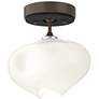 Ume 6.3" Wide Black Accented Bronze Semi-Flush With Frosted Glass
