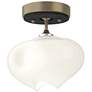 Ume 6.3" Wide Black Accented Soft Gold Semi-Flush With Frosted Glass