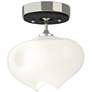 Ume 6.3" Wide Black Accented Sterling Semi-Flush With Frosted Glass
