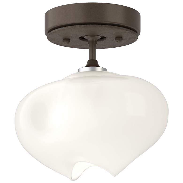 Image 1 Ume 6.3" Wide Bronze Accented Bronze Semi-Flush With Frosted Glass