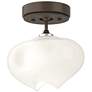 Ume 6.3" Wide Bronze Accented Bronze Semi-Flush With Frosted Glass
