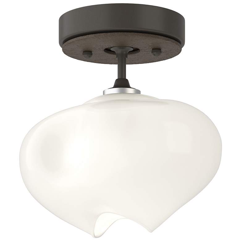 Image 1 Ume 6.3" Wide Bronze Accented Dark Smoke Semi-Flush With Frosted Glass