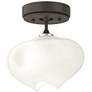 Ume 6.3" Wide Bronze Accented Dark Smoke Semi-Flush With Frosted Glass