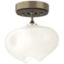 Ume 6.3" Wide Bronze Accented Soft Gold Semi-Flush With Frosted Glass