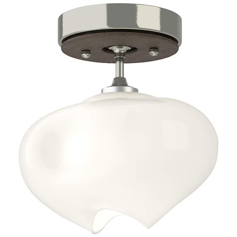 Image 1 Ume 6.3" Wide Bronze Accented Sterling Semi-Flush With Frosted Glass
