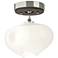 Ume 6.3" Wide Bronze Accented Sterling Semi-Flush With Frosted Glass