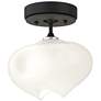 Ume 6.3" Wide Dark Smoke Accented Black Semi-Flush With Frosted Glass