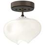 Ume 6.3" Wide Dark Smoke Accented Bronze Semi-Flush With Frosted Glass