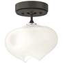 Ume 6.3" Wide Dark Smoke Accented Dark Smoke Semi-Flush With Frosted G
