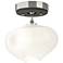 Ume 6.3" Wide Dark Smoke Accented Sterling Semi-Flush With Frosted Gla