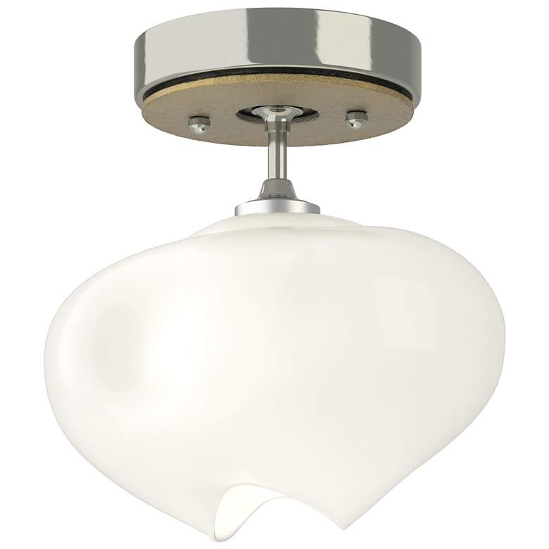 Image 1 Ume 6.3 inch Wide Modern Brass Accented Sterling Semi-Flush With Frosted G