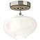 Ume 6.3" Wide Modern Brass Accented Sterling Semi-Flush With Frosted G
