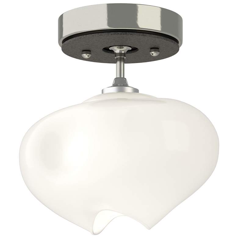 Image 1 Ume 6.3" Wide Natural Iron Accented Sterling Semi-Flush With Frosted G