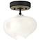 Ume 6.3" Wide Soft Gold Accented Black Semi-Flush With Frosted Glass