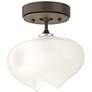 Ume 6.3" Wide Soft Gold Accented Bronze Semi-Flush With Frosted Glass