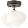 Ume 6.3" Wide Soft Gold Accented Dark Smoke Semi-Flush With Frosted Gl