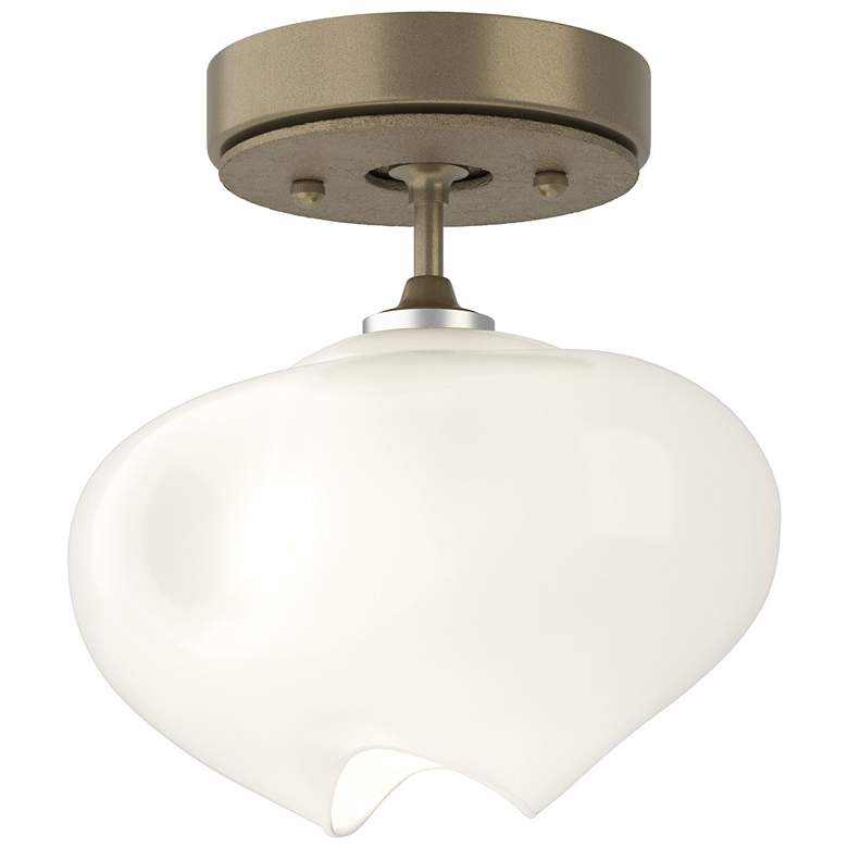 Image 1 Ume 6.3" Wide Soft Gold Accented Soft Gold Semi-Flush With Frosted Gla