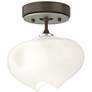 Ume 6.3" Wide Sterling Accented Bronze Semi-Flush With Frosted Glass