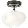 Ume 6.3" Wide Sterling Accented Dark Smoke Semi-Flush With Frosted Gla
